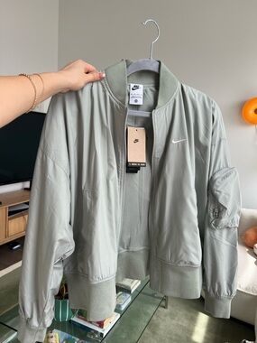 Nike Women's Light Sage Green Bomber Jacket